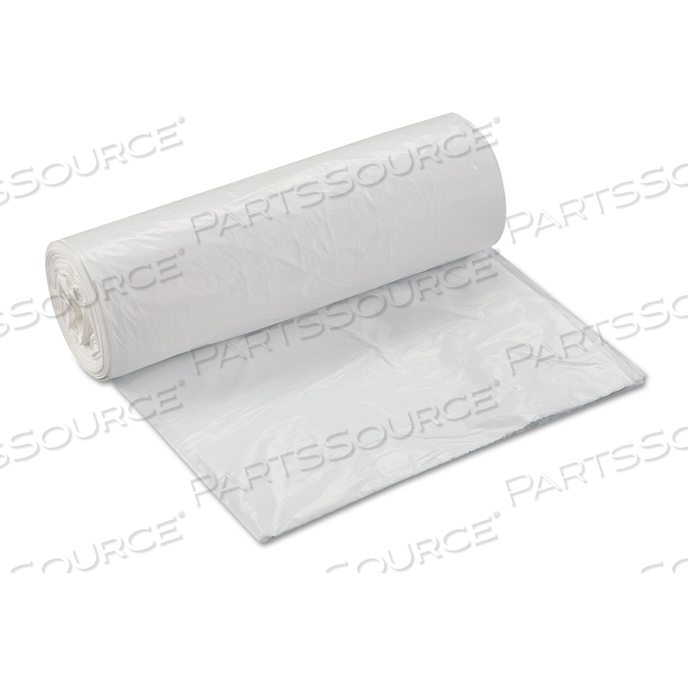 LOW-DENSITY COMMERCIAL CAN LINERS, 30 GAL, 0.7 MIL, 30" X 36", WHITE, 25 BAGS/ROLL, 8 ROLLS/CARTON 