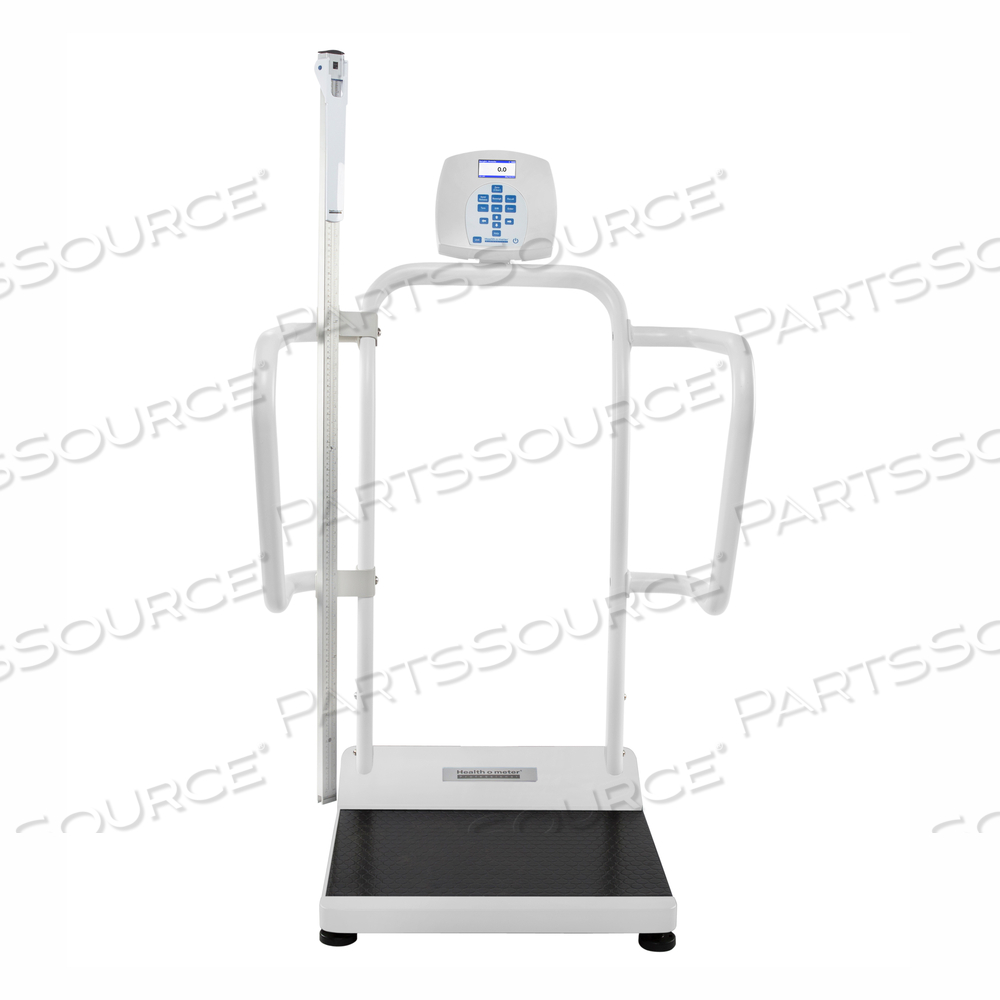 454KG BLACK/GRAY LCD DISPLAY 27-1/4 X 31-1/4 X 49-3/4IN PHYSICIAN SCALE WITH HANDRAILS by Health O Meter Professional Scales
