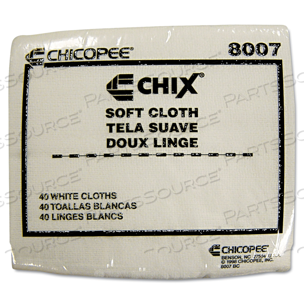 SOFT CLOTHS, 13 X 15, WHITE SOFT CLOTHS, 13 X 15, WHITE