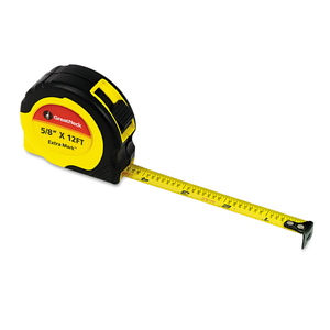 EXTRAMARK POWER TAPE, 0.63" X 12 FT, STEEL, YELLOW/BLACK by Great Neck