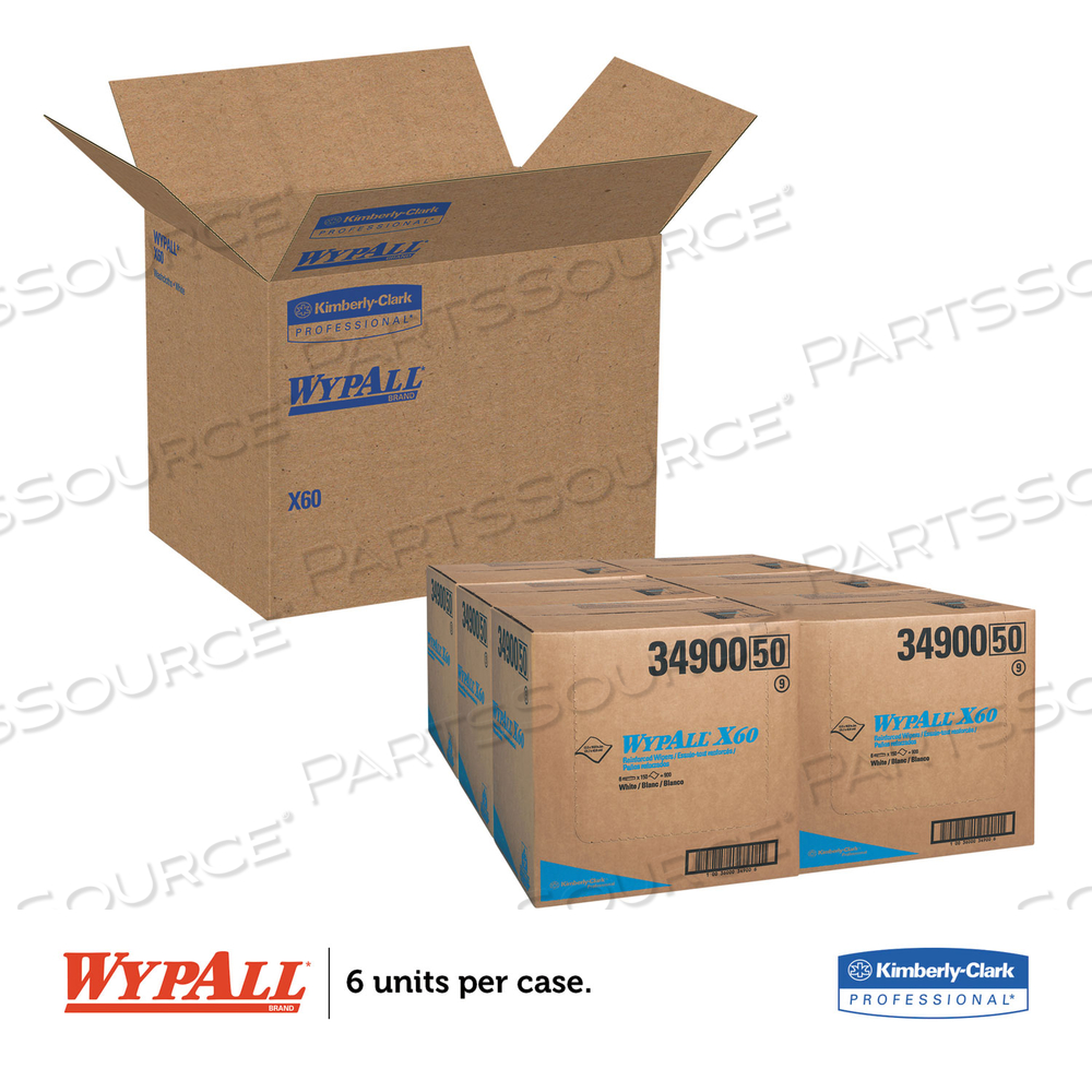GENERAL CLEAN X60 CLOTHS, FLAT SHEET, 12.5 X 16.8, WHITE by WypAll