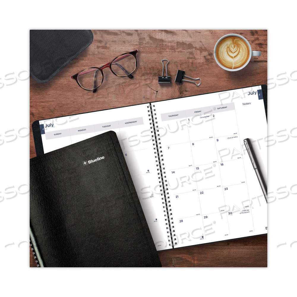 ACADEMIC MONTHLY PLANNER, 11 X 8.5, BLACK COVER, 14-MONTH (JULY TO AUG): 2022 TO 2023 by Blueline