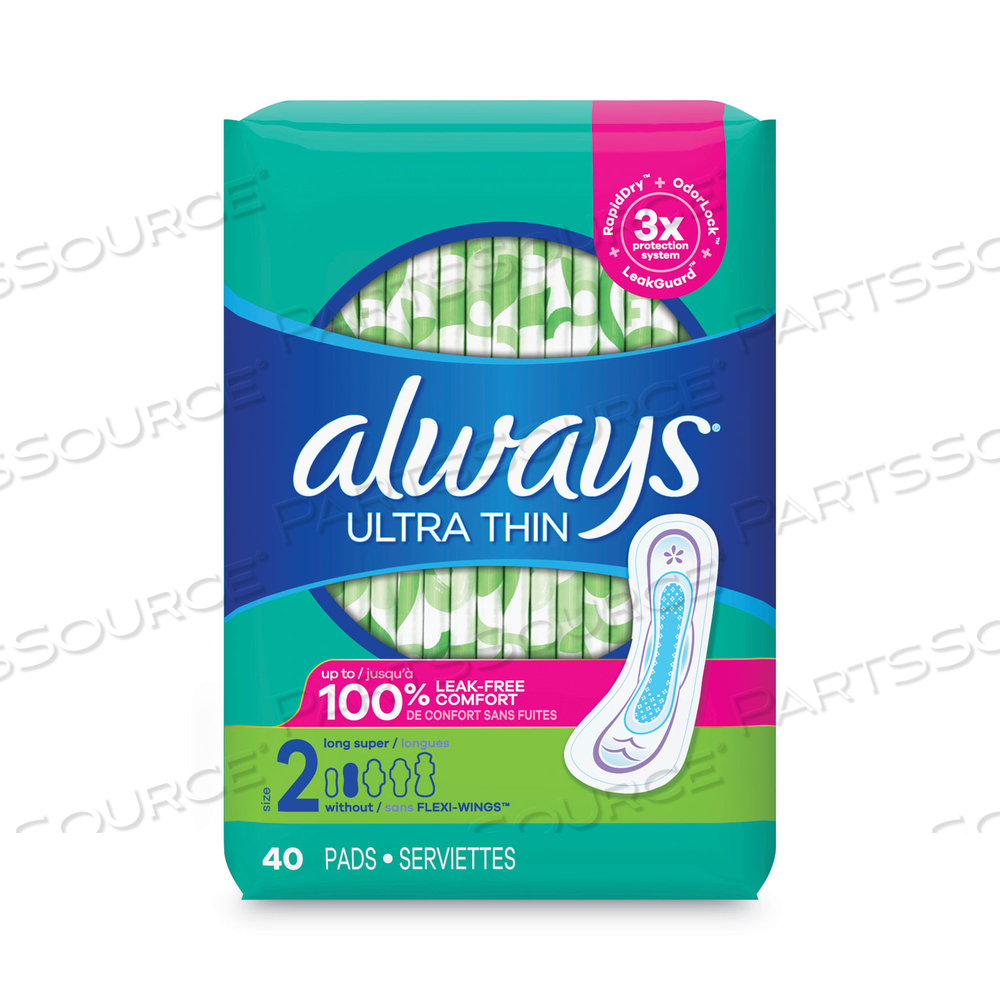 ULTRA THIN PADS, SUPER LONG 10 HOUR/CARTON by Always