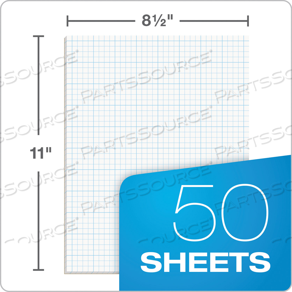 CROSS SECTION PADS, CROSS-SECTION QUADRILLE RULE (4 SQ/IN, 1 SQ/IN), 50 WHITE 8.5 X 11 SHEETS by Tops