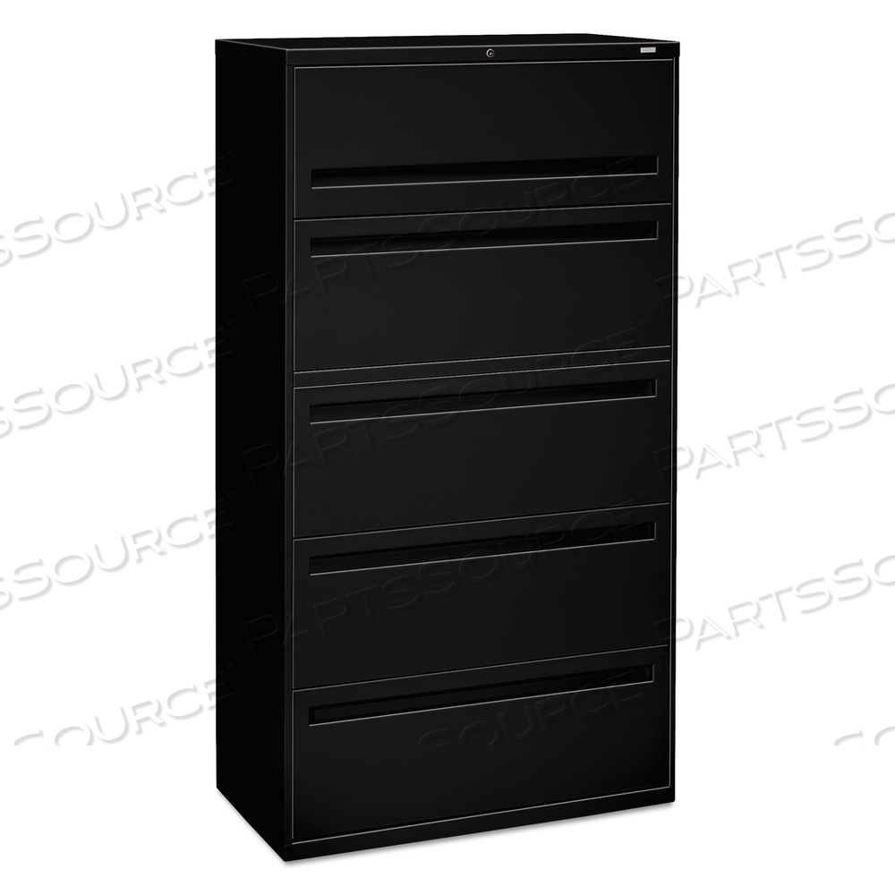 BRIGADE 700 SERIES LATERAL FILE, 4 LEGAL/LETTER-SIZE FILE DRAWERS, 1 FILE SHELF, 1 POST SHELF, BLACK, 36" X 18" X 64.25" by HON BRIGADE 700 SERIES LATERAL FILE, 4 LEGAL/LETTER-SIZE FILE DRAWERS, 1 FILE SHELF, 1 POST SHELF, BLACK, 36" X 18" X 64.25" by HON