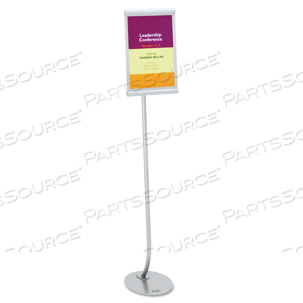 DESIGNER SIGN STAND, SILVER ALUMINUM FRAME, 11 X 17 by Quartet DESIGNER SIGN STAND, SILVER ALUMINUM FRAME, 11 X 17 by Quartet