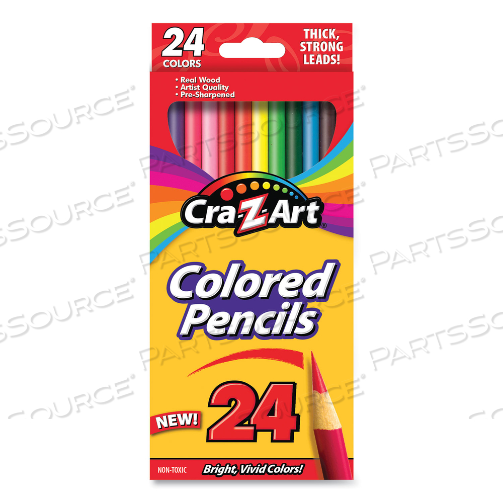 COLORED PENCILS, 24 ASSORTED LEAD/BARREL COLORS, 24/SET by Cra-Z-Art