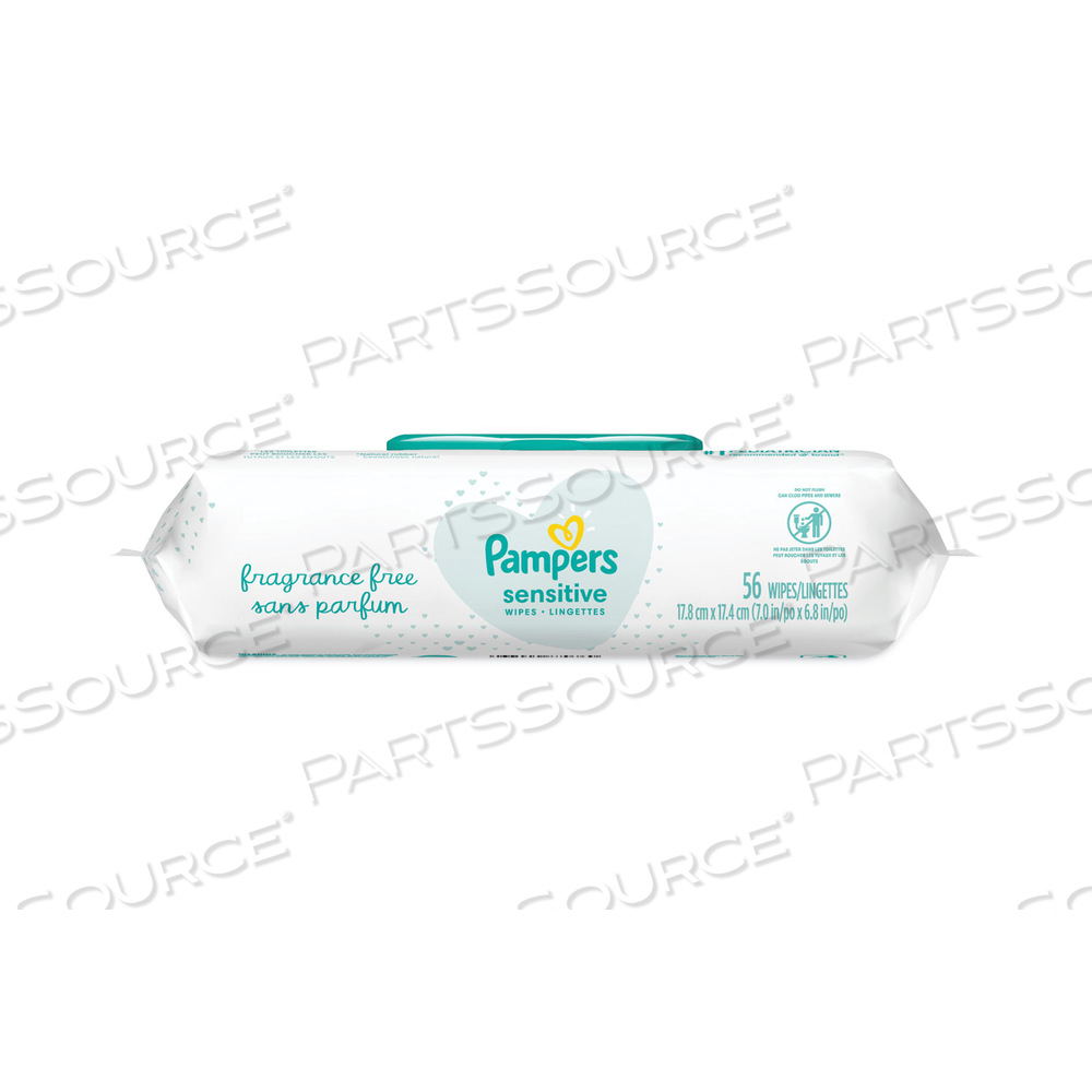 SENSITIVE BABY WIPES, 6.8 X 7, UNSCENTED, WHITE by Pampers