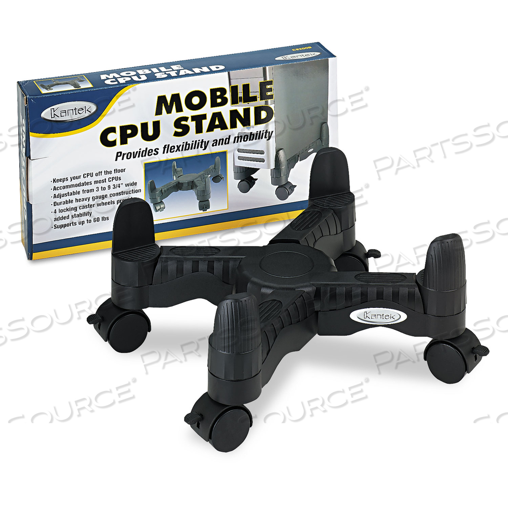 MOBILE CPU STAND, 60 LBS. CAPACITY, BLACK by Kantek MOBILE CPU STAND, 60 LBS. CAPACITY, BLACK by Kantek