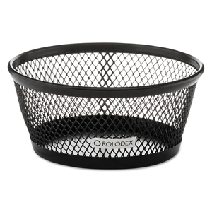 MESH JUMBO NESTABLE PAPER CLIP DISH, WIRE MESH, 4.3" DIAMETER X 2"H, BLACK by Rolodex MESH JUMBO NESTABLE PAPER CLIP DISH, WIRE MESH, 4.3" DIAMETER X 2"H, BLACK by Rolodex