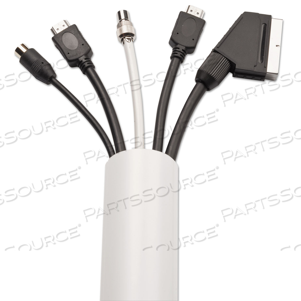 DECORATIVE DESK CORD COVER, 60" X 2" X 1" COVER, WHITE by D-Line