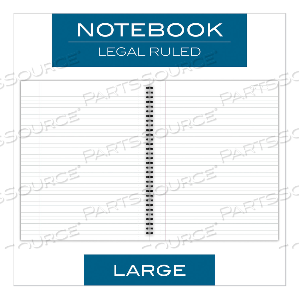 WIREBOUND BUSINESS NOTEBOOK, 1 SUBJECT, WIDE/LEGAL RULE, BLACK COVER, 11 X 8.5, 80 SHEETS by Cambridge