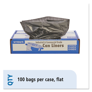 TOTAL RECYCLED CONTENT PLASTIC TRASH BAGS, 30 GAL, 1.3 MIL, 30" X 39", BROWN/BLACK by Envision