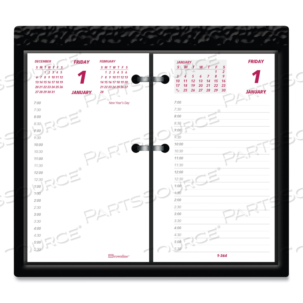 DAILY CALENDAR PAD REFILL, 6 X 3.5, WHITE/BURGUNDY/GRAY SHEETS, 2023 by Brownline