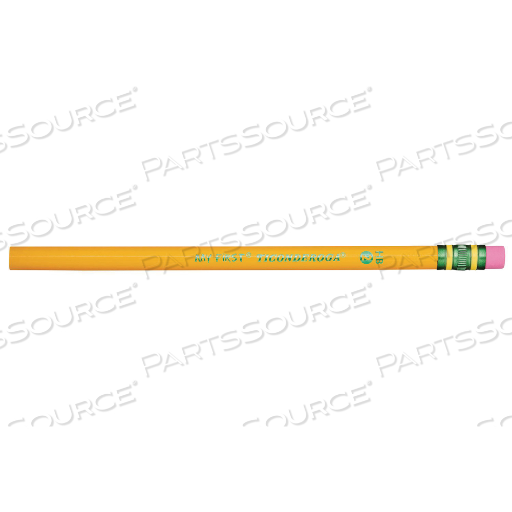 MY FIRST WOODCASE PENCIL WITH ERASER, 3.6 MM, HB (#2), BLACK LEAD, YELLOW BARREL by Dixon Ticonderoga