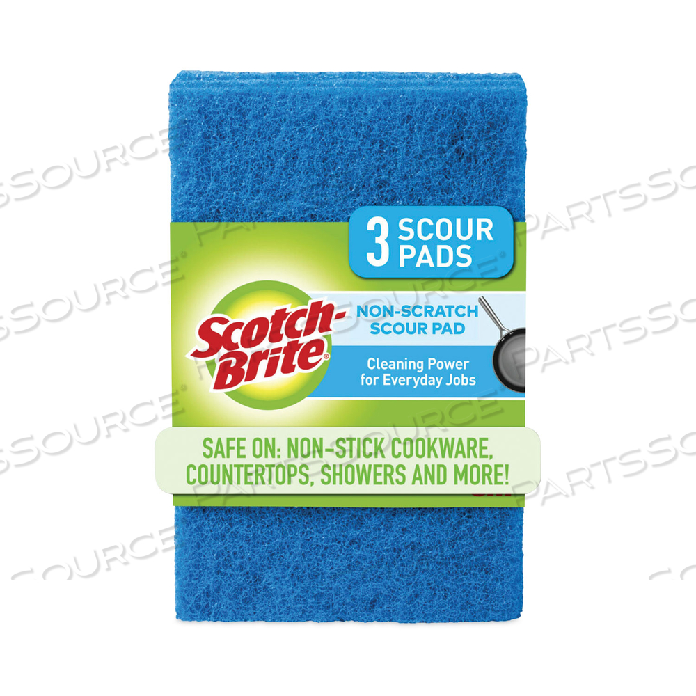 NON-SCRATCH SCOUR PADS, SIZE 3 X 6, BLUE by 3M Consumer