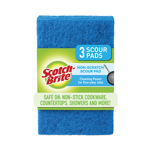 NON-SCRATCH SCOUR PADS, SIZE 3 X 6, BLUE by 3M Consumer