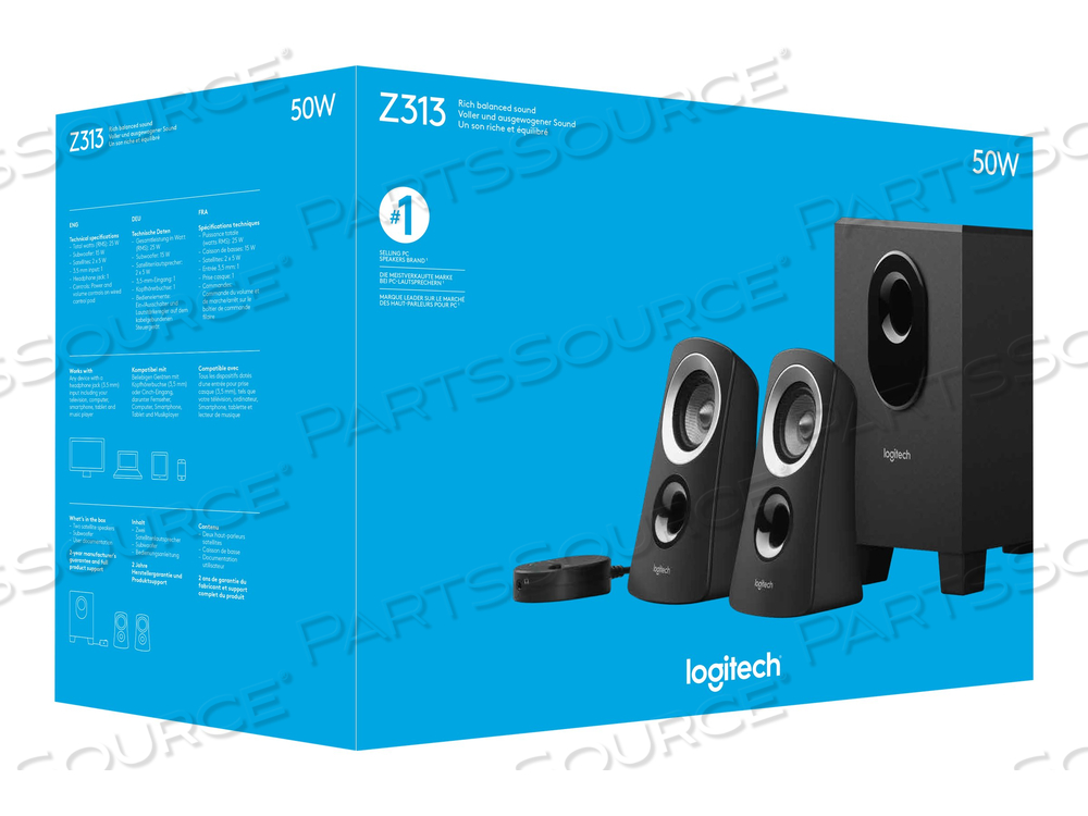 LOGITECH Z-313, SPEAKER SYSTEM, FOR PC by Logitech