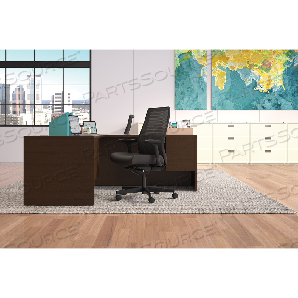 ENDORSE MESH MID-BACK WORK CHAIR, SUPPORTS UP TO 300 LB, 17.5" TO 21.75" SEAT HEIGHT, BLACK by HON ENDORSE MESH MID-BACK WORK CHAIR, SUPPORTS UP TO 300 LB, 17.5" TO 21.75" SEAT HEIGHT, BLACK by HON