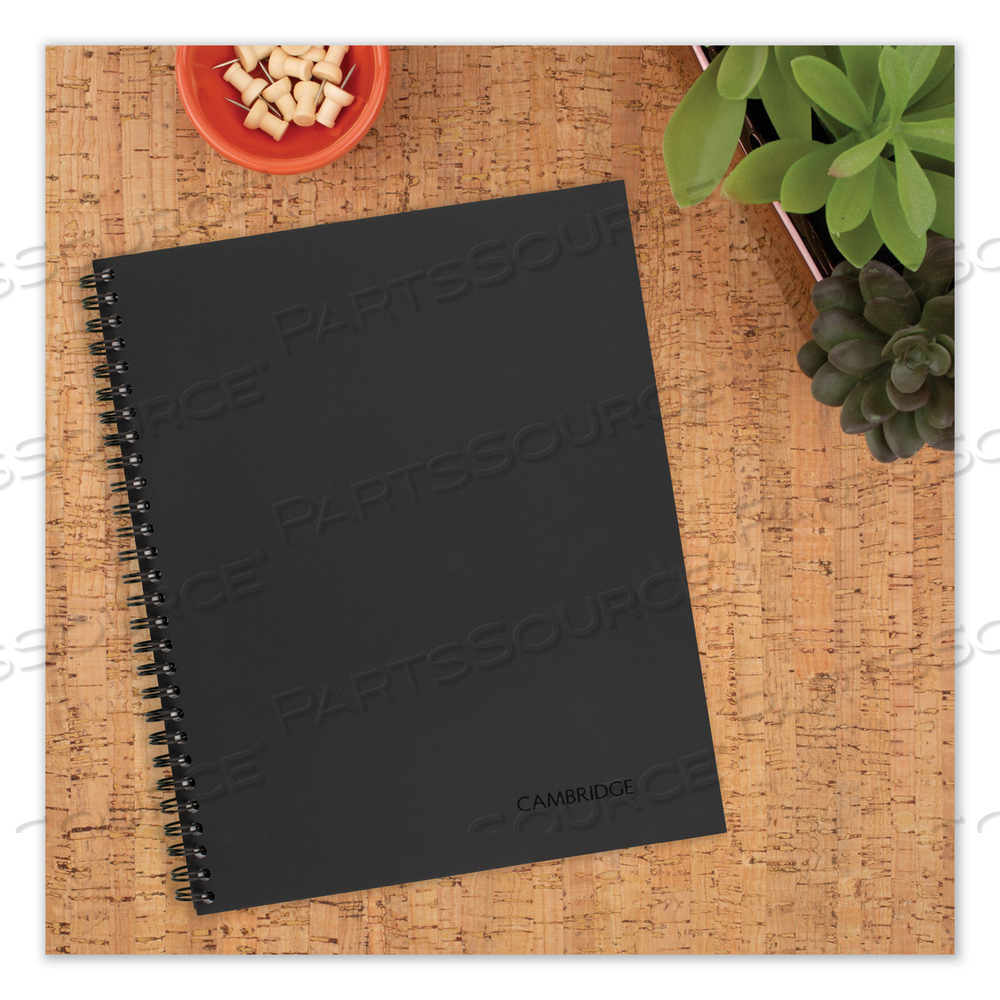 WIREBOUND BUSINESS NOTEBOOK, 1 SUBJECT, WIDE/LEGAL RULE, BLACK LINEN COVER, 9.5 X 6.63, 80 SHEETS by Cambridge