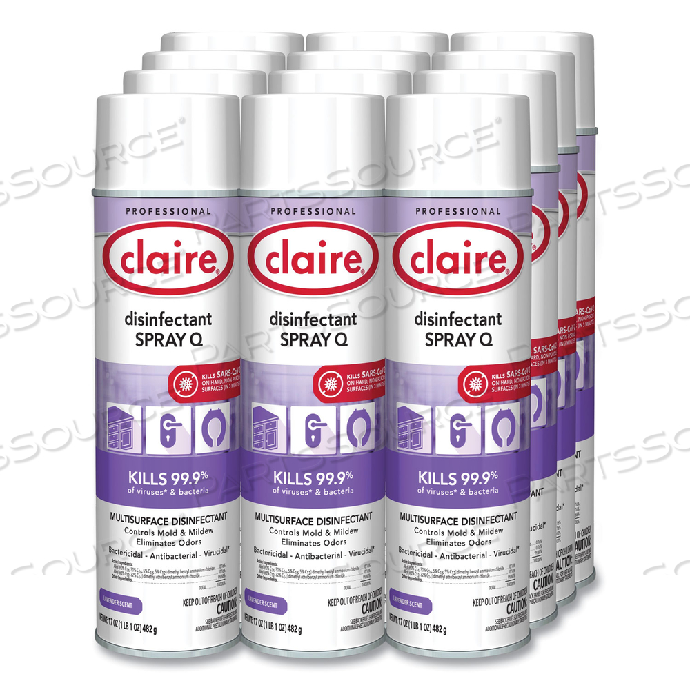 SPRAY Q DISINFECTANT. LAVENDER SCENT, 17 OZ AEROSOL SPRAY by Claire