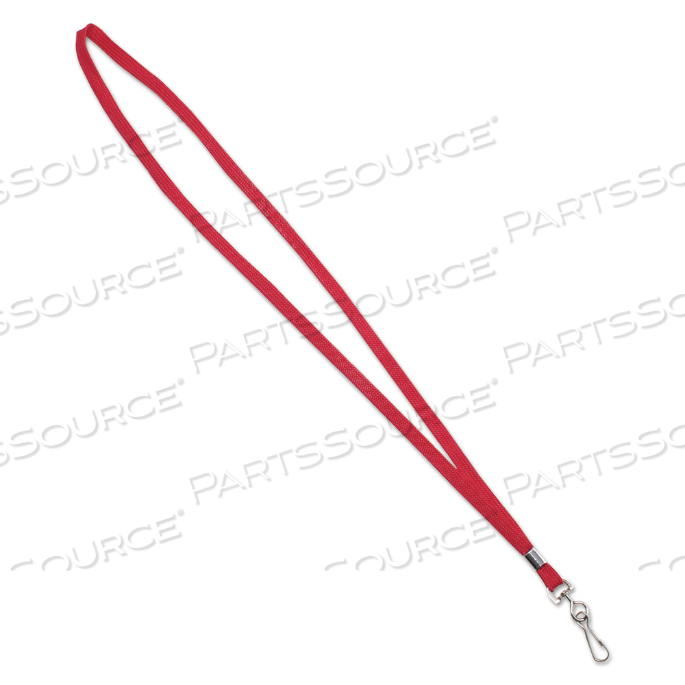 DELUXE LANYARDS, METAL J-HOOK FASTENER, 36" LONG, RED by Advantus