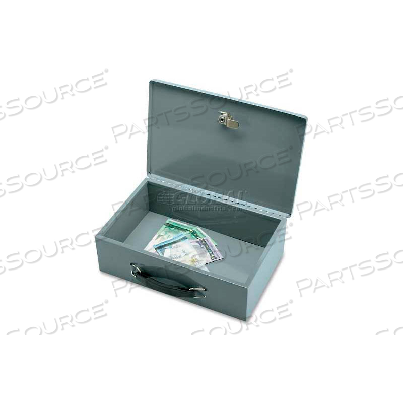STEEL INSULATED CASH BOX KEYED LOCK, 12-13/16"W X 8-5/16"D X 3-13/16"H, GRAY by Sparco Products