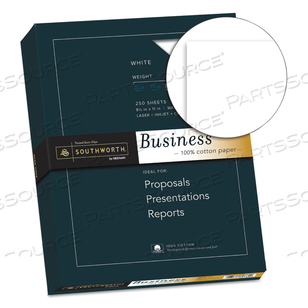 100% COTTON BUSINESS PAPER, 95 BRIGHT, 32 LB BOND WEIGHT, 8.5 X 11, WHITE by SOUTHWORTH PRODUCTS CORP