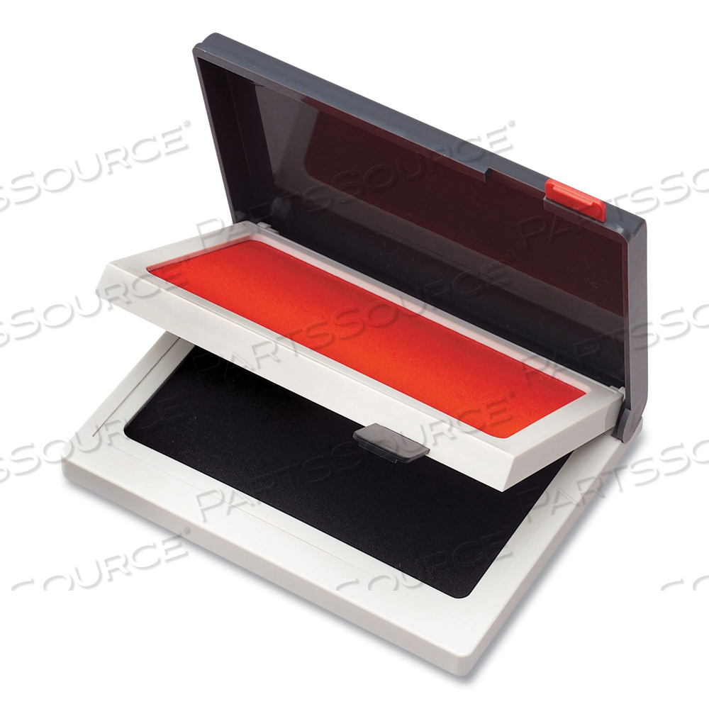2000 PLUS TWO-COLOR FELT STAMP PAD CASE, 4" X 2", BLACK/RED by Cosco
