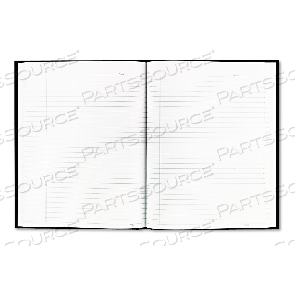 BUSINESS NOTEBOOK WITH SELF-ADHESIVE LABELS, 1 SUBJECT, MEDIUM/COLLEGE RULE, BLACK COVER, 9.25 X 7.25, 192 SHEETS by Blueline