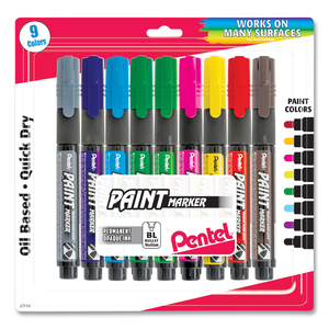 OPAQUE BULLET TIP PAINT MARKERS, MEDIUM BULLET TIP, ASSORTED COLORS by Pentel of America