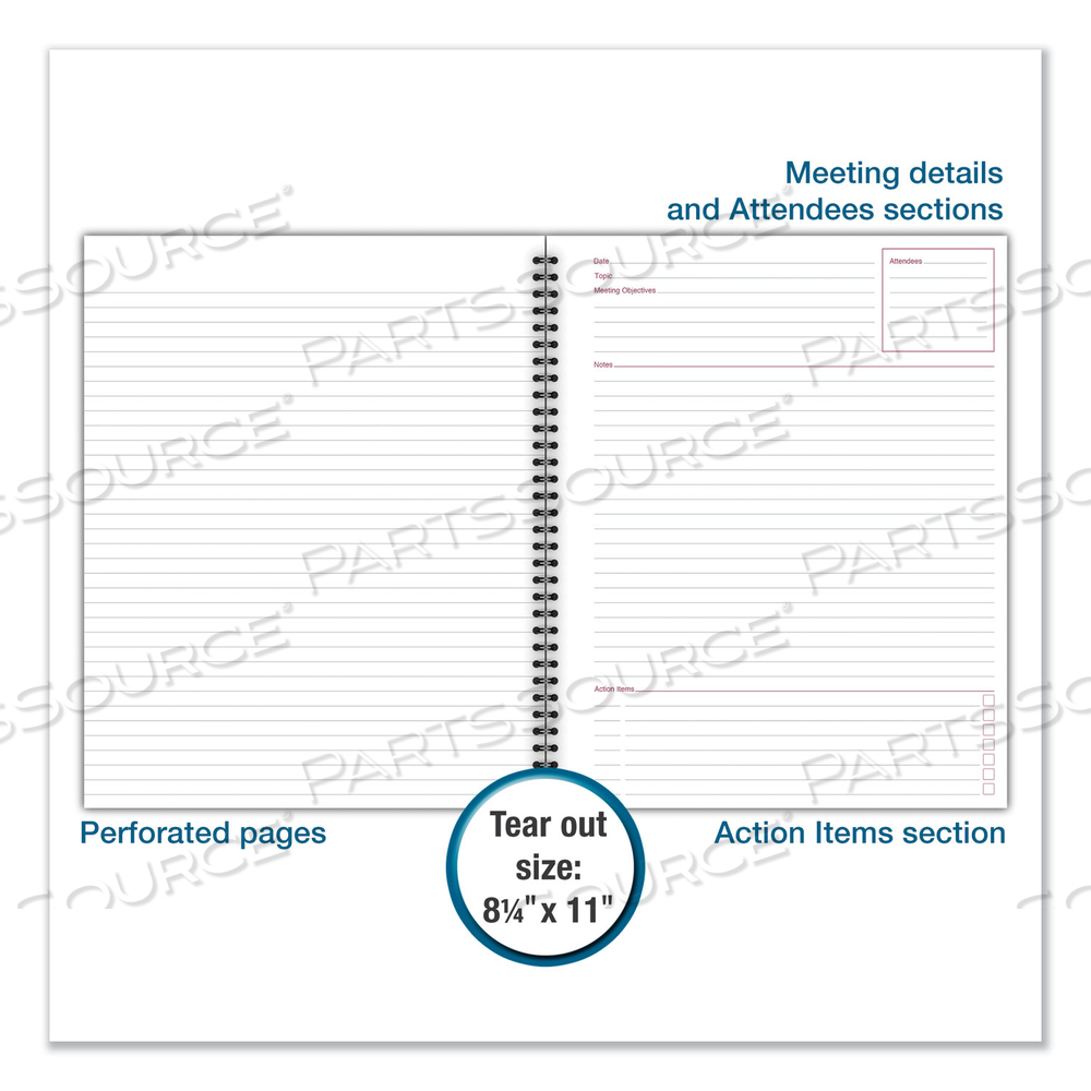 WIREBOUND GUIDED MEETING NOTES NOTEBOOK, 1 SUBJECT, MEETING-MINUTES/NOTES FORMAT, DARK GRAY COVER, 11 X 8.25, 80 SHEETS by Cambridge WIREBOUND GUIDED MEETING NOTES NOTEBOOK, 1 SUBJECT, MEETING-MINUTES/NOTES FORMAT, DARK GRAY COVER, 11 X 8.25, 80 SHEETS by Cambridge