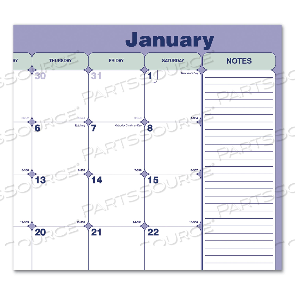 MONTHLY DESK PAD CALENDAR, 21.25 X 16, WHITE/BLUE/GREEN SHEETS, BLACK BINDING, BLACK CORNERS, 12-MONTH (JAN TO DEC): 2023 by Blueline