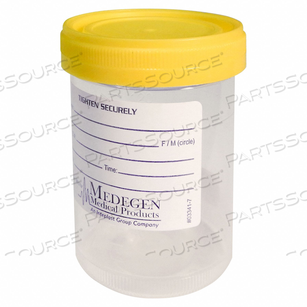 SPECIMEN CONTAINER 120 ML CLEAR PK300 by Medegen Medical Products