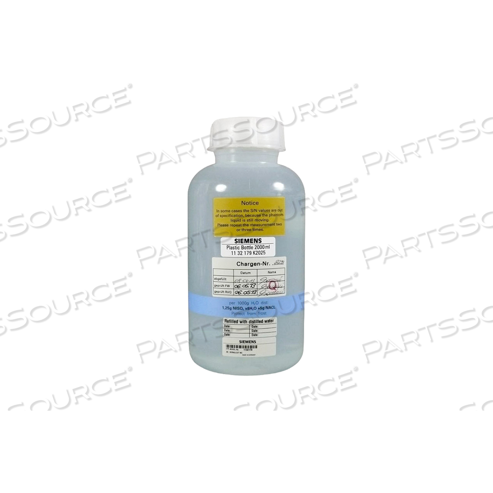 BOTTLE, PHANTOM, PLASTIC, 2000ML CAPACITY, FOR USE WITH: FOR MRI SCANNER by Siemens Medical Solutions