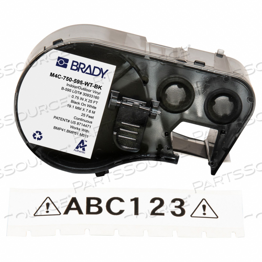 PRECUT LABEL ROLL CARTRIDGE WHITE GLOSS by Brady Americas
