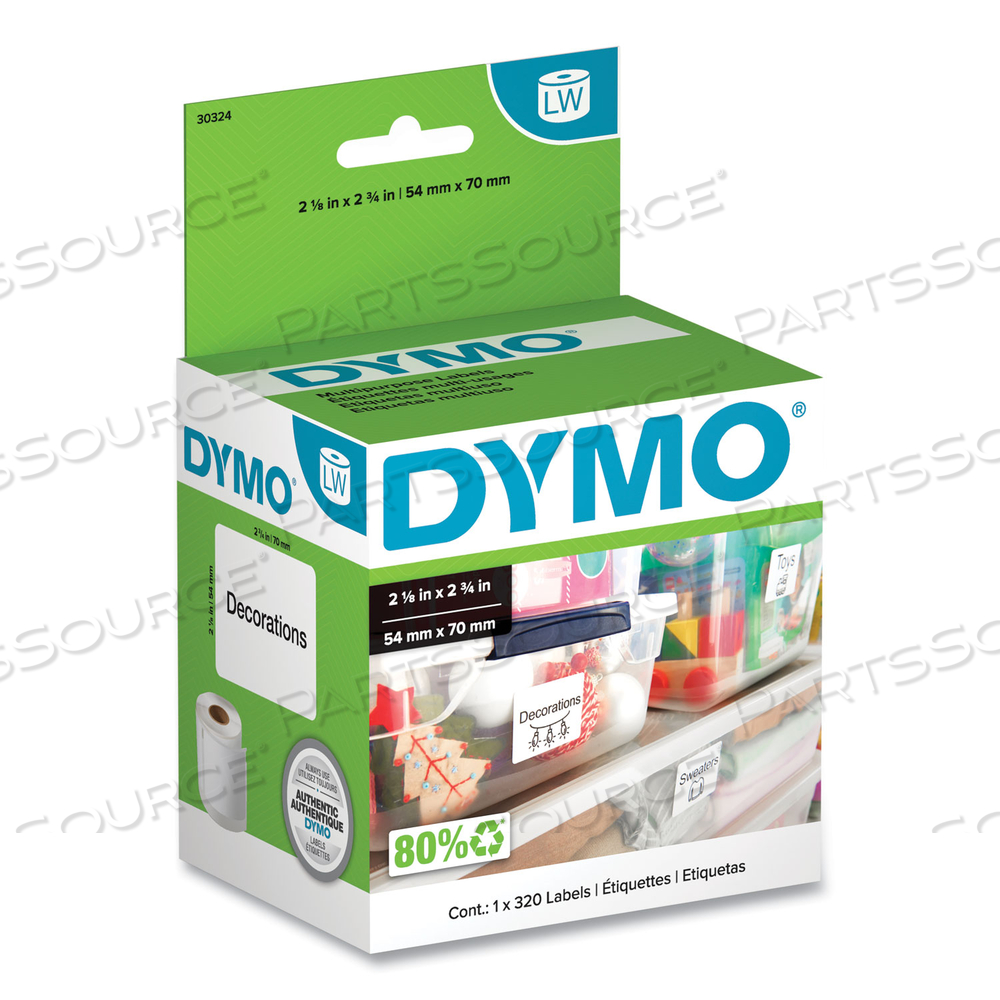 LW MULTIPURPOSE LABELS, 2.75" X 2.12", WHITE, 320 LABELS/ROLL by Dymo