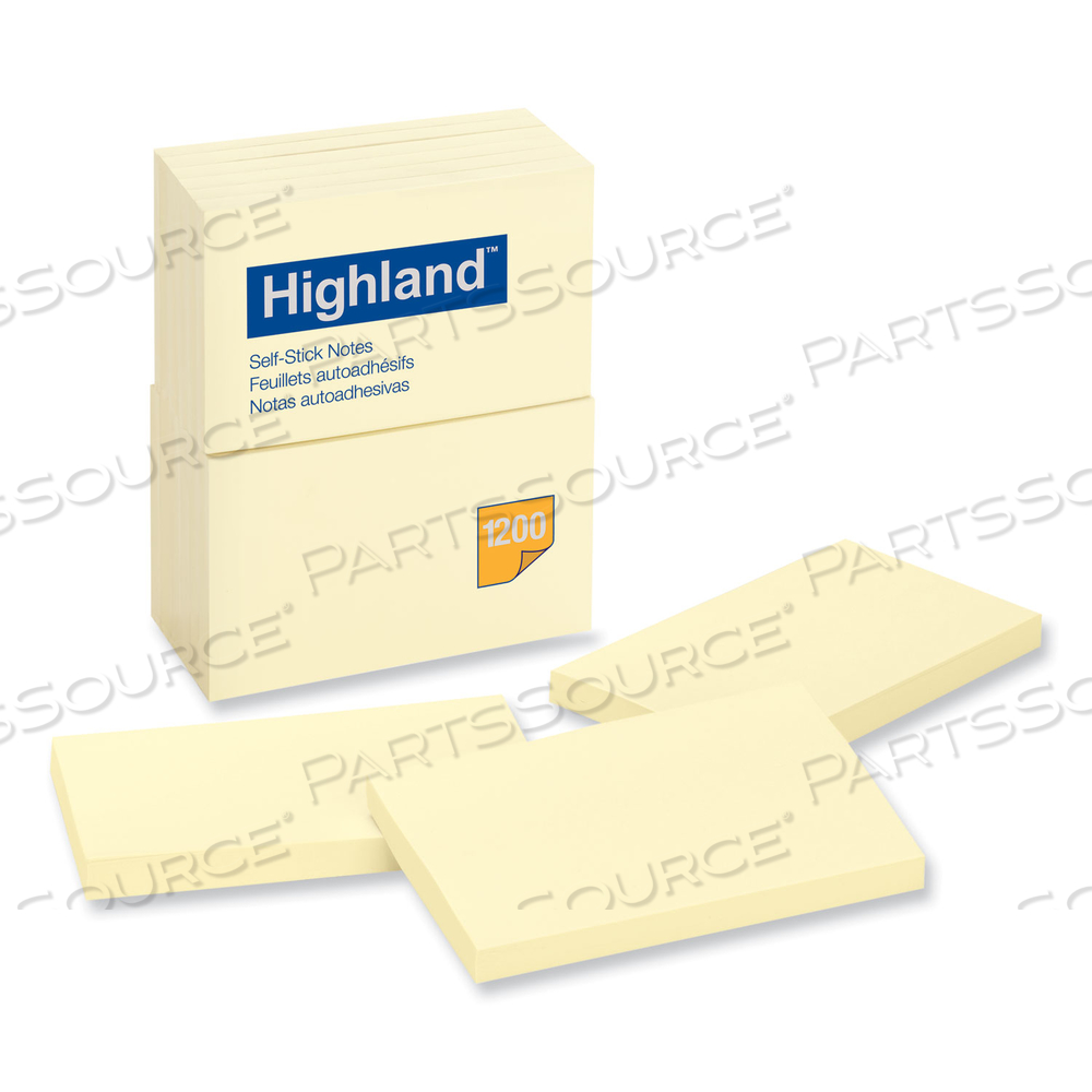 SELF-STICK NOTES, 3" X 5", YELLOW/PAD by Highland