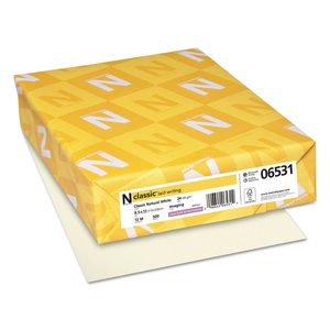 CLASSIC LAID STATIONERY, 24 LB BOND WEIGHT, 8.5 X 11, CLASSIC NATURAL WHITE, 500/REAM by Neenah