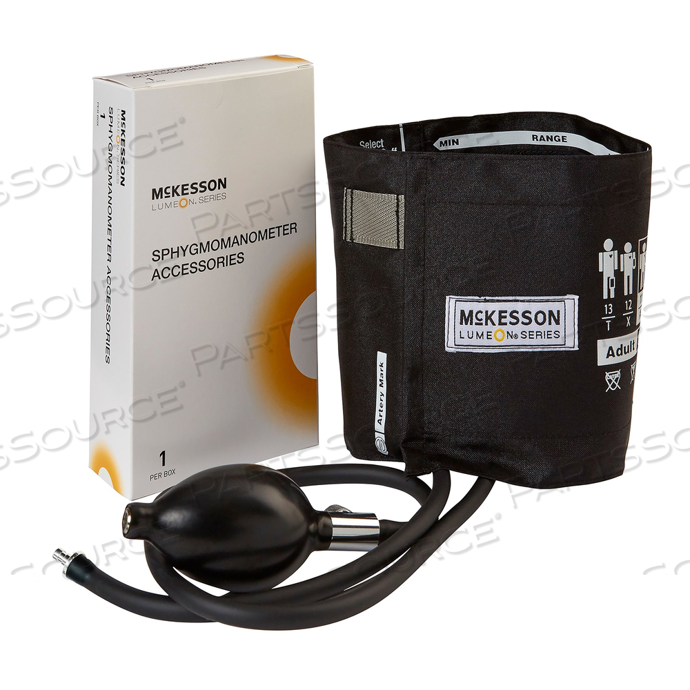 REUSABLE BLOOD PRESSURE CUFF, NYLON, BLACK, ADULT PATIENT, 23 TO 40 CM CUFF, 2-TUBE, ARM TARGET, MEDIUM by McKesson REUSABLE BLOOD PRESSURE CUFF, NYLON, BLACK, ADULT PATIENT, 23 TO 40 CM CUFF, 2-TUBE, ARM TARGET, MEDIUM by McKesson