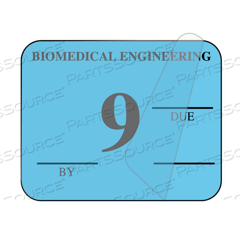 INSPECTION LABEL, 9, 1-1/4 IN W X 1 IN H, LIGHT BLUE, SYNTHETIC PAPER by United Ad Label