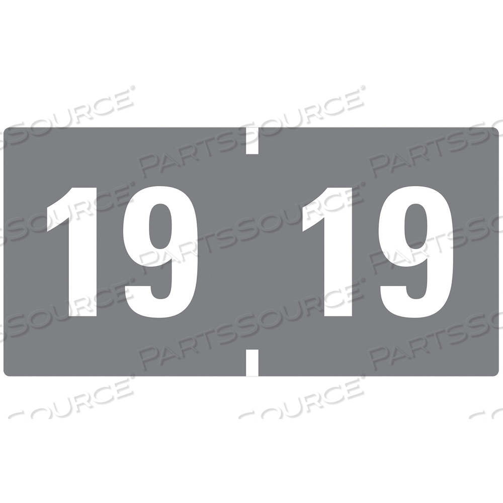 YEARLY END TAB FILE FOLDER LABELS, 19, 0.75 X 1.5, GRAY, 500/ROLL by Smead
