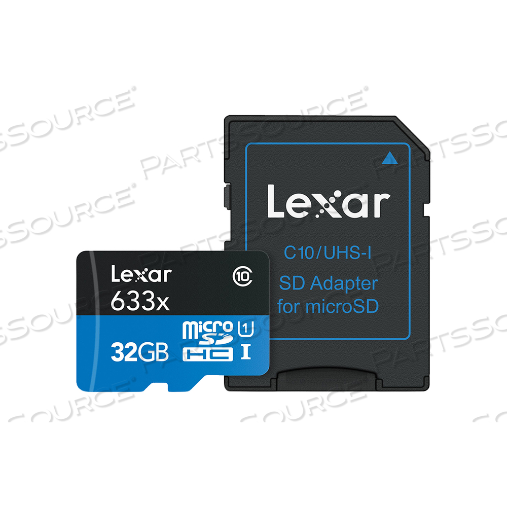 LEXAR HIGH PERFORMANCE, FLASH MEMORY CARD, 32 GB, MICROSDHC UHS-I by Lexar LEXAR HIGH PERFORMANCE, FLASH MEMORY CARD, 32 GB, MICROSDHC UHS-I by Lexar