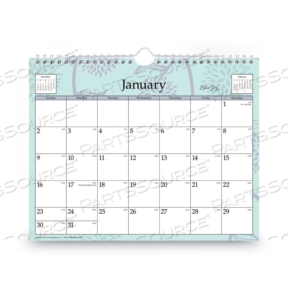 RUE DU FLORE WALL CALENDAR, RUE DU FLORE ARTWORK, 11 X 8.75, WHITE/JADE/LAVENDER SHEETS, 12-MONTH (JAN TO DEC): 2023 by Blue Sky