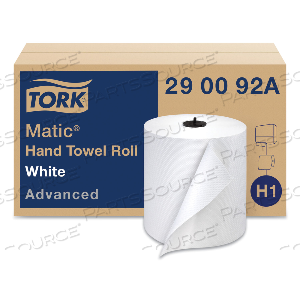 ADVANCED MATIC HAND TOWEL ROLL, 2-PLY, 7.7 X 9.8, WHITE, 643/ROLL/CARTON by Tork ADVANCED MATIC HAND TOWEL ROLL, 2-PLY, 7.7 X 9.8, WHITE, 643/ROLL/CARTON by Tork