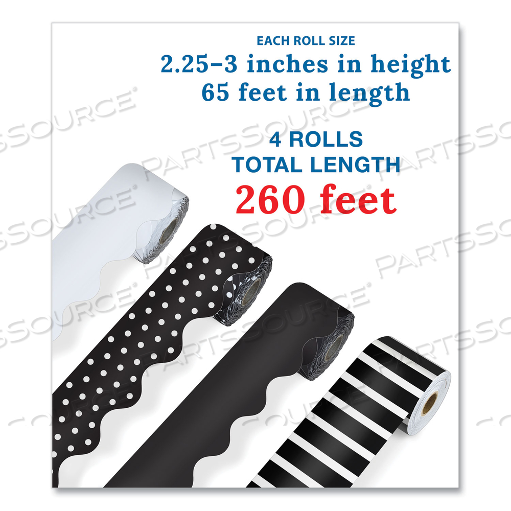 ROLLED SCALLOPED BORDER SET, 2.25" X 65 FT, ASSORTED by Carson-Dellosa Publishing