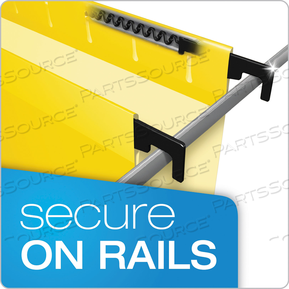 SUREHOOK HANGING FOLDERS, LEGAL SIZE, 1/5-CUT TABS, YELLOW by Esselte Pendaflex Corp. SUREHOOK HANGING FOLDERS, LEGAL SIZE, 1/5-CUT TABS, YELLOW by Esselte Pendaflex Corp.