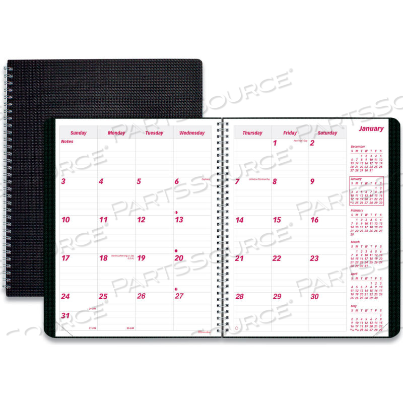 DURAFLEX DATED MONTHLY PLANNER 9-5/16" X 7-13/16" X 5/16" BLACK by Rediform DURAFLEX DATED MONTHLY PLANNER 9-5/16" X 7-13/16" X 5/16" BLACK by Rediform