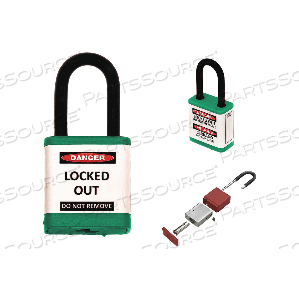 LOCKOUT PADLOCK 1-1/2 SHACKLE HEIGHT by ZING Green Safety Products
