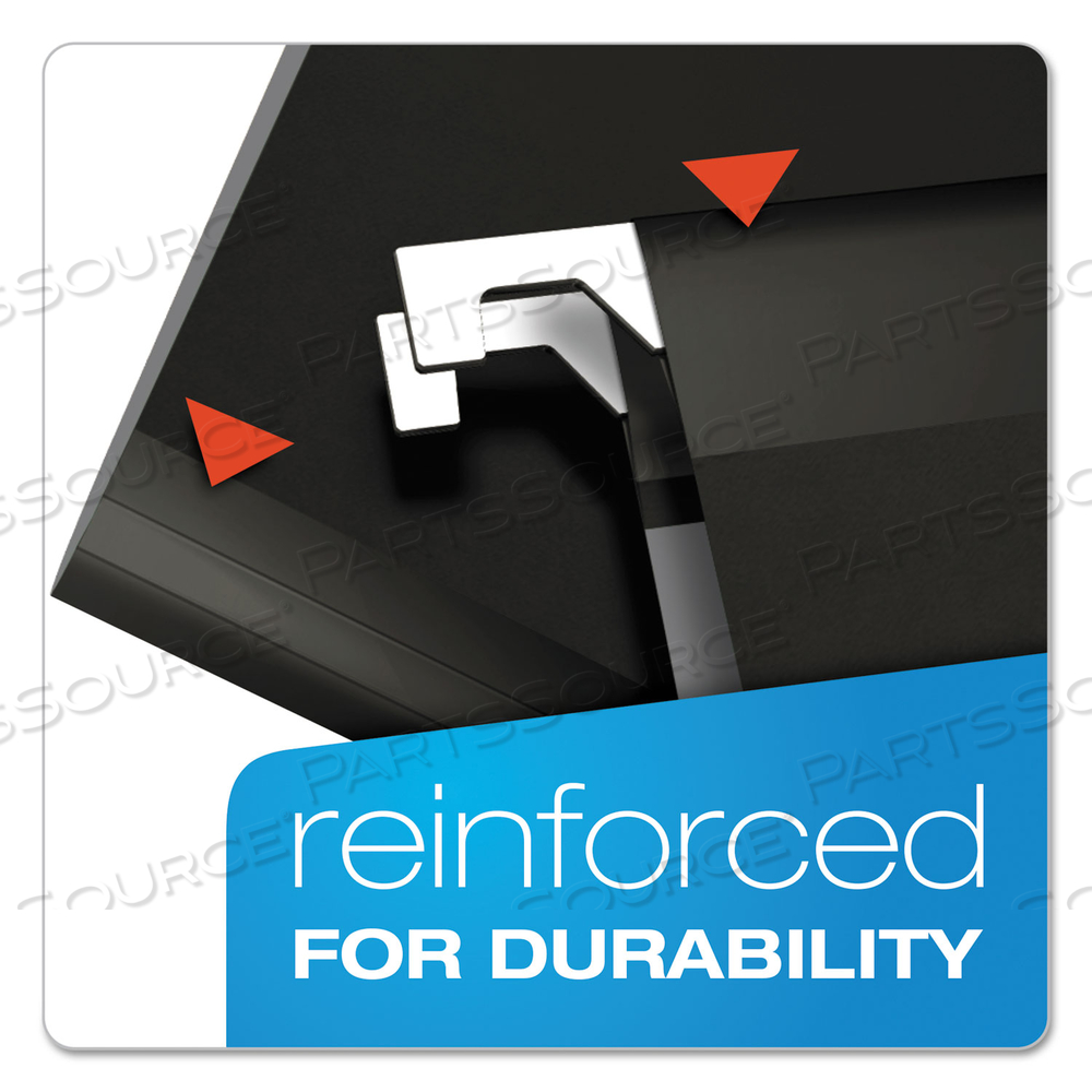 COLORED REINFORCED HANGING FOLDERS, LETTER SIZE, 1/5-CUT TABS, BLACK by Esselte Pendaflex Corp. COLORED REINFORCED HANGING FOLDERS, LETTER SIZE, 1/5-CUT TABS, BLACK by Esselte Pendaflex Corp.